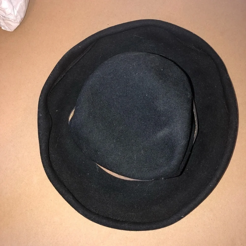THE SCALA COLLECTION Hat Women's Size O/S Black/Brown Cowboy Wool Made In USA